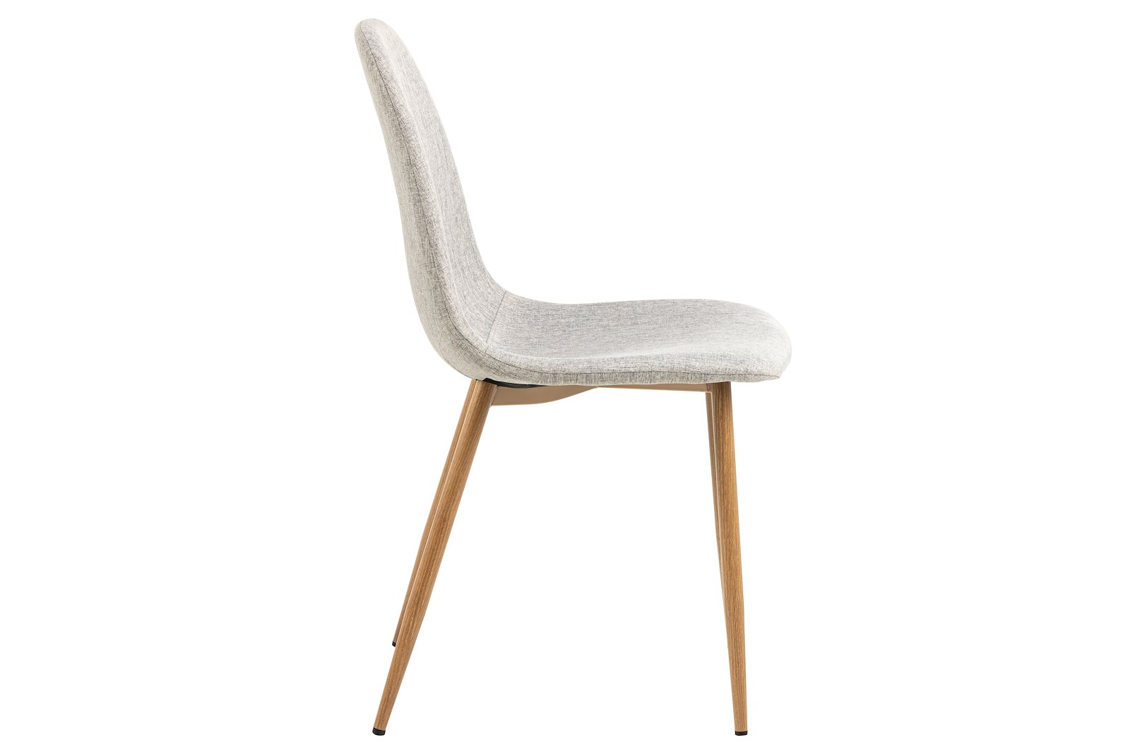 Celia spisestol Tekstil Nesia 5 Light Grey og ben i eik foliert stål