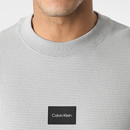 Sweat Crewneck Textured Grid 8055 Gris