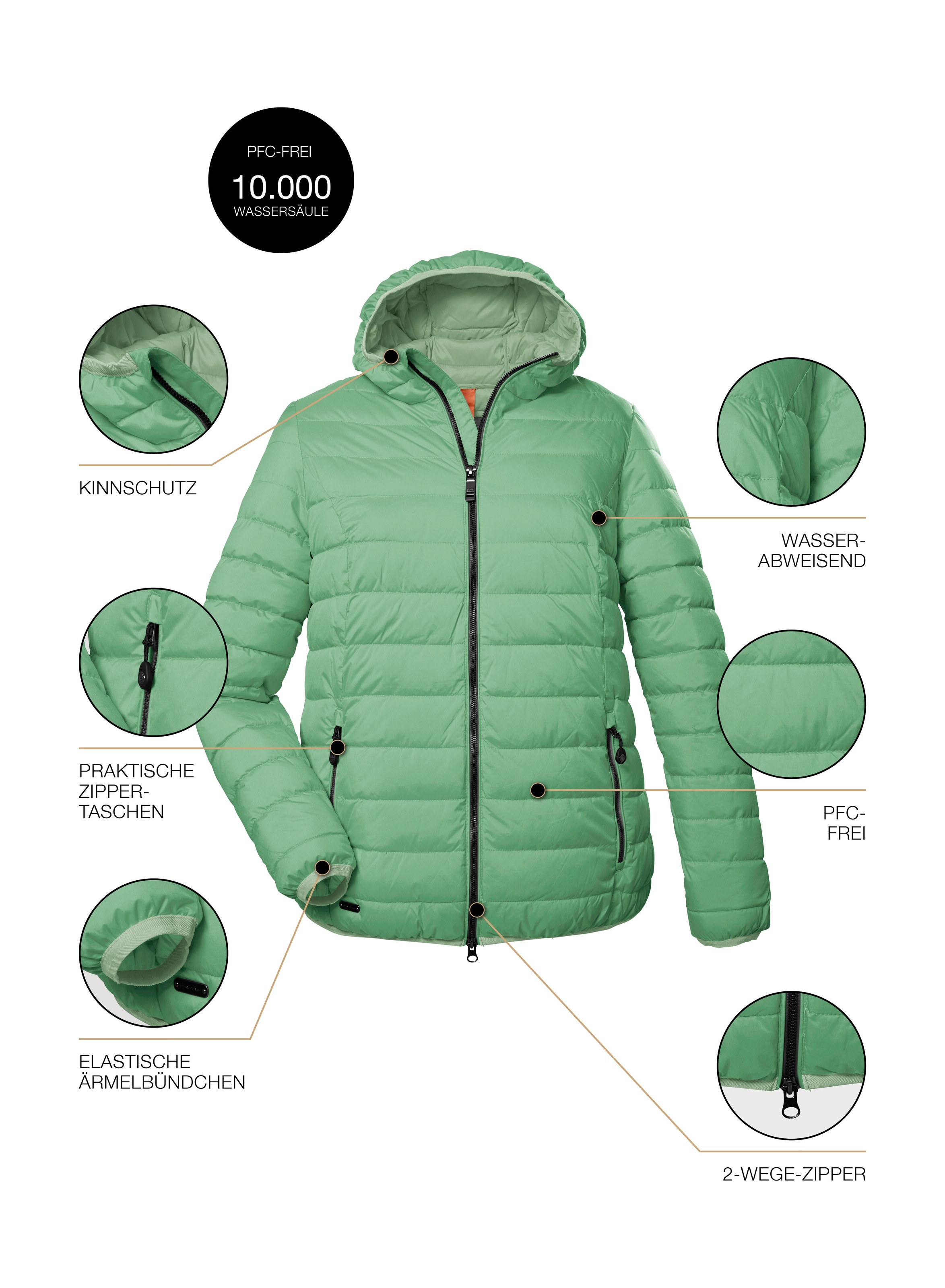 STOY Steppjacke »STS 3 WMN QLTD JCKT« atmungsaktive, wasserabweisende Damen Steppjacke in grossen Grössen