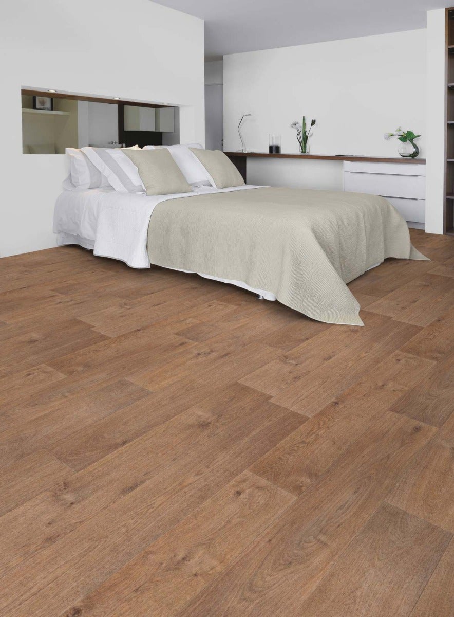 PVC-vloer, per meter verkocht, houtlook eiken vinylvloer met vliesrug, 200 cm breed (per meter verkocht)