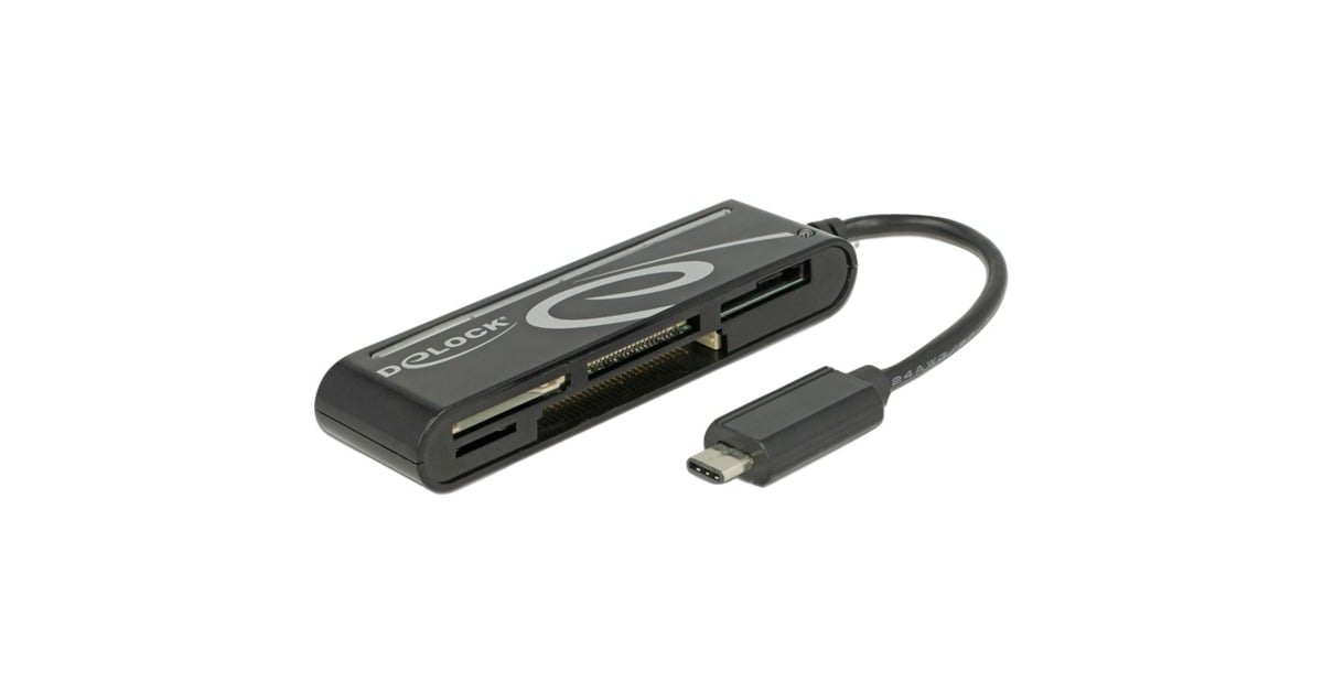 DeLOCKUSB 2.0 Card Reader USB Type C 5 Slots kaartlezer  (Zwart, Tweedekans)