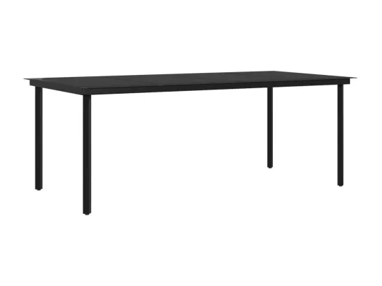 Ensemble à manger de jardin coussins 7 pcs Beige/noir