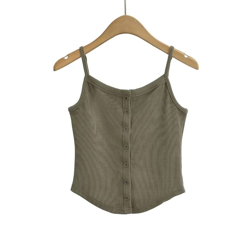 Asiris - Effen crop top met knoopjes en slim-fit