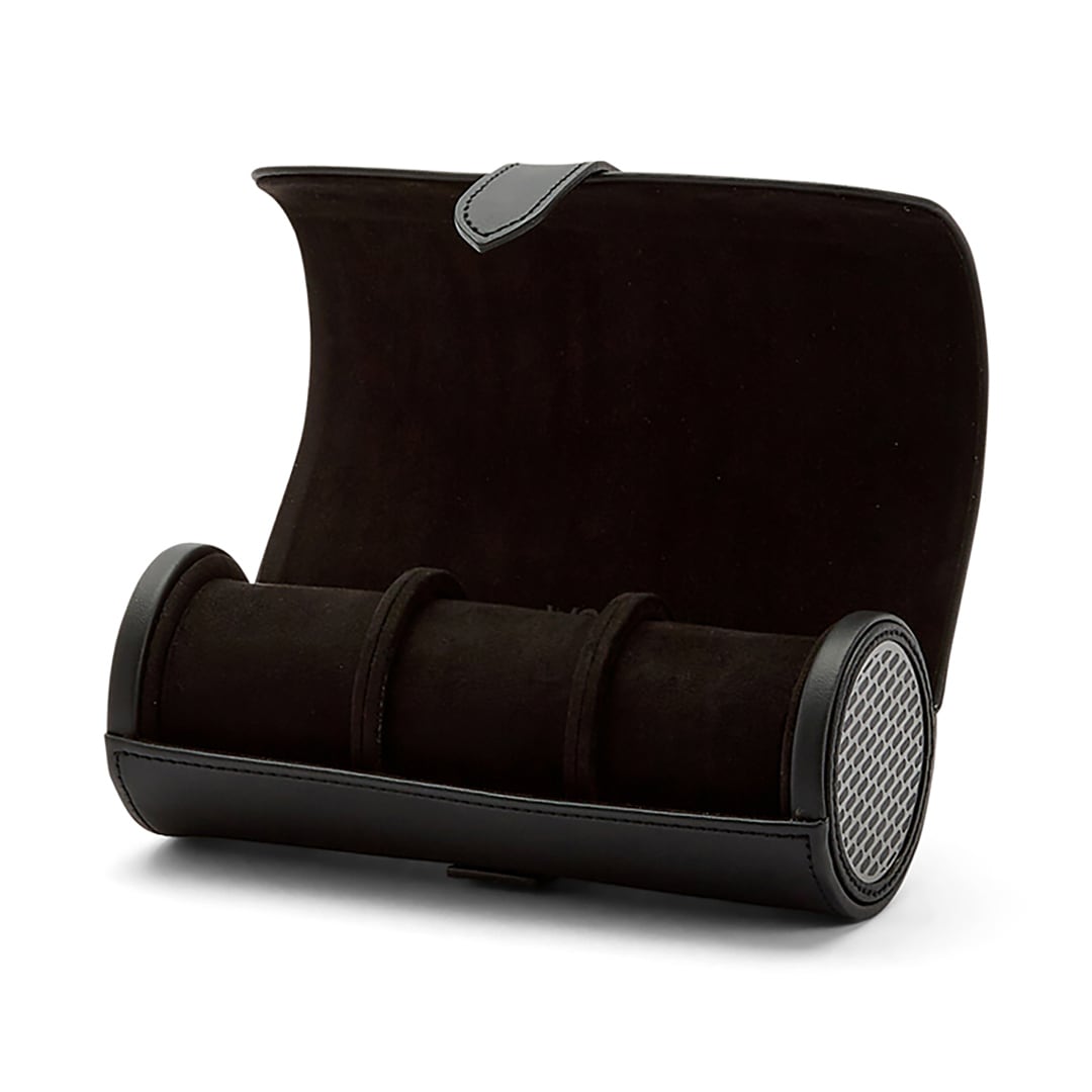 Wolf 1834 Roadster 3er Uhrenrolle Schwarz