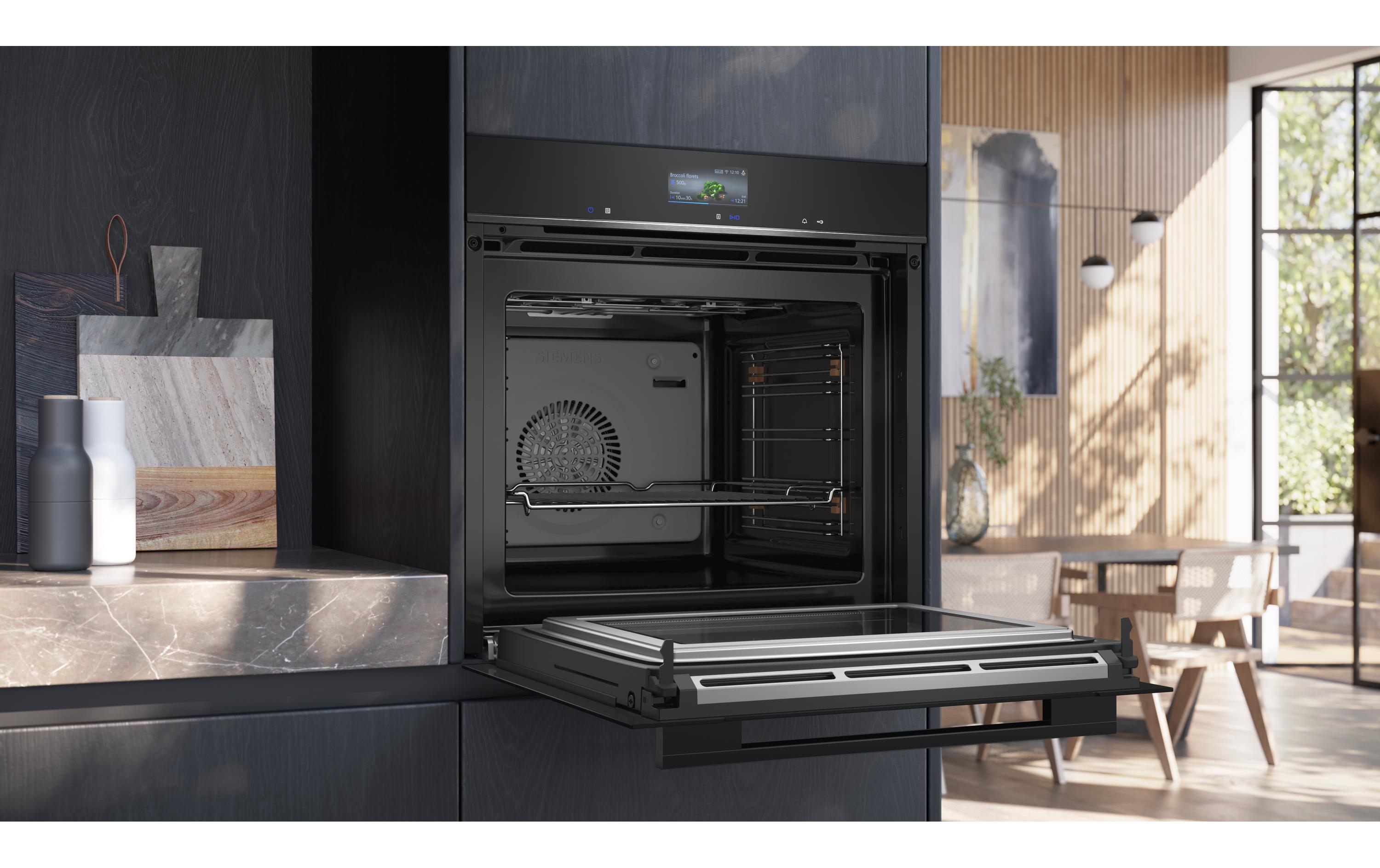 Einbaubackofen mit Mikrowelle iQ700 HM736G1B1C Schwarz<br>Einbau-Kompaktbackofen
