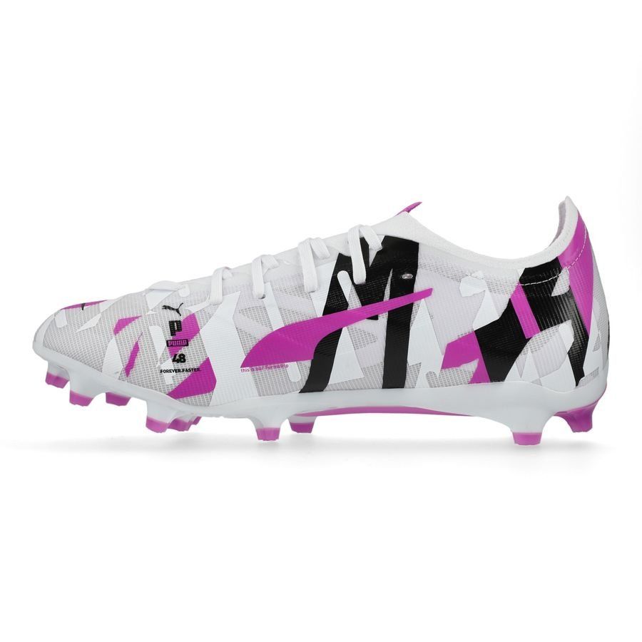 PUMA Ultra 5 Match FG/AG Forever - Blanc/Pure Magenta/Gris/Noir ÉDITION LIMITÉE