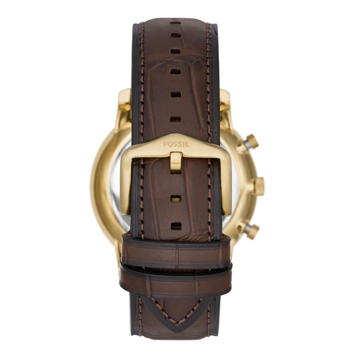 Montre Fossil Minimalist cuir marron motif croco