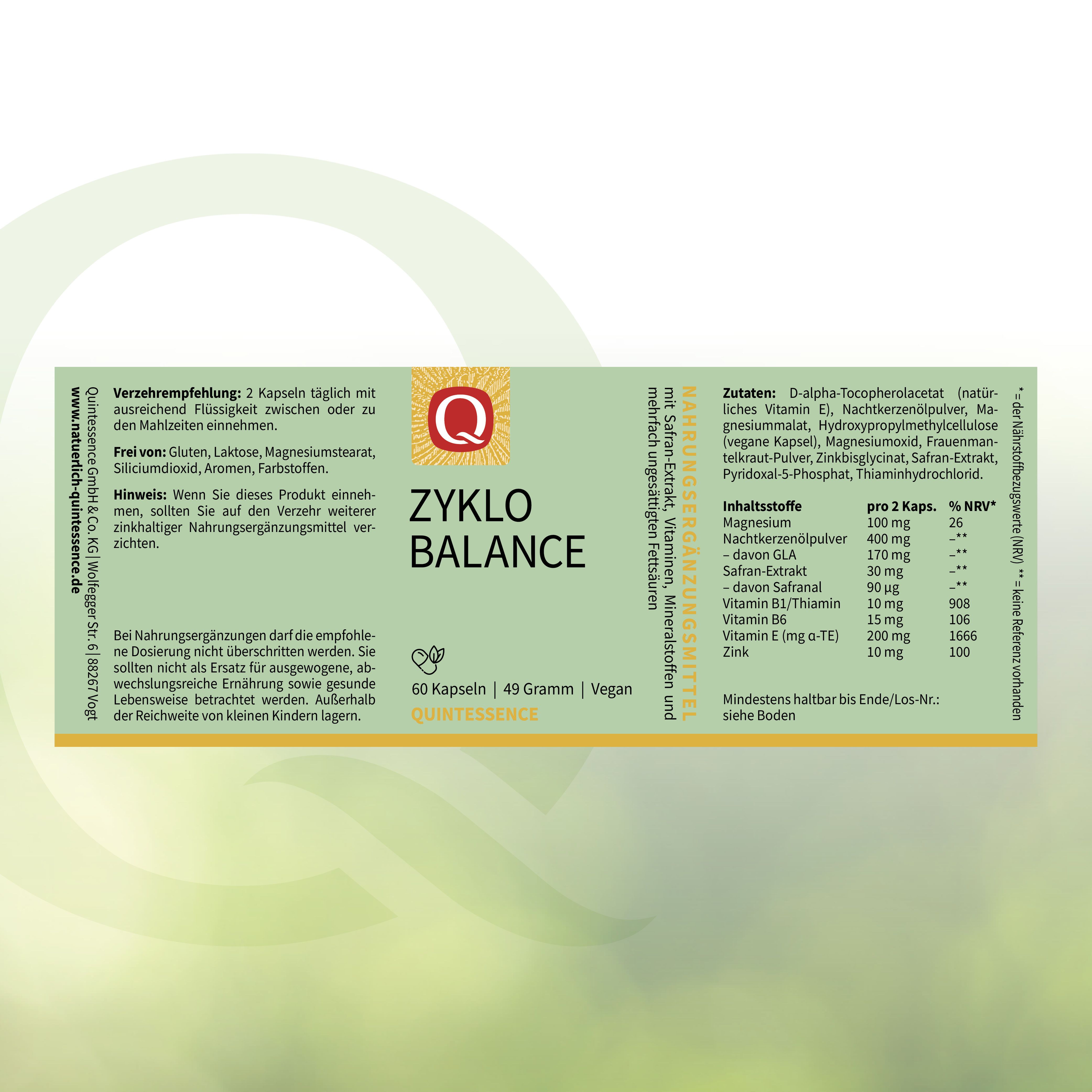 Zyklo Balance Kapseln von Quintessence