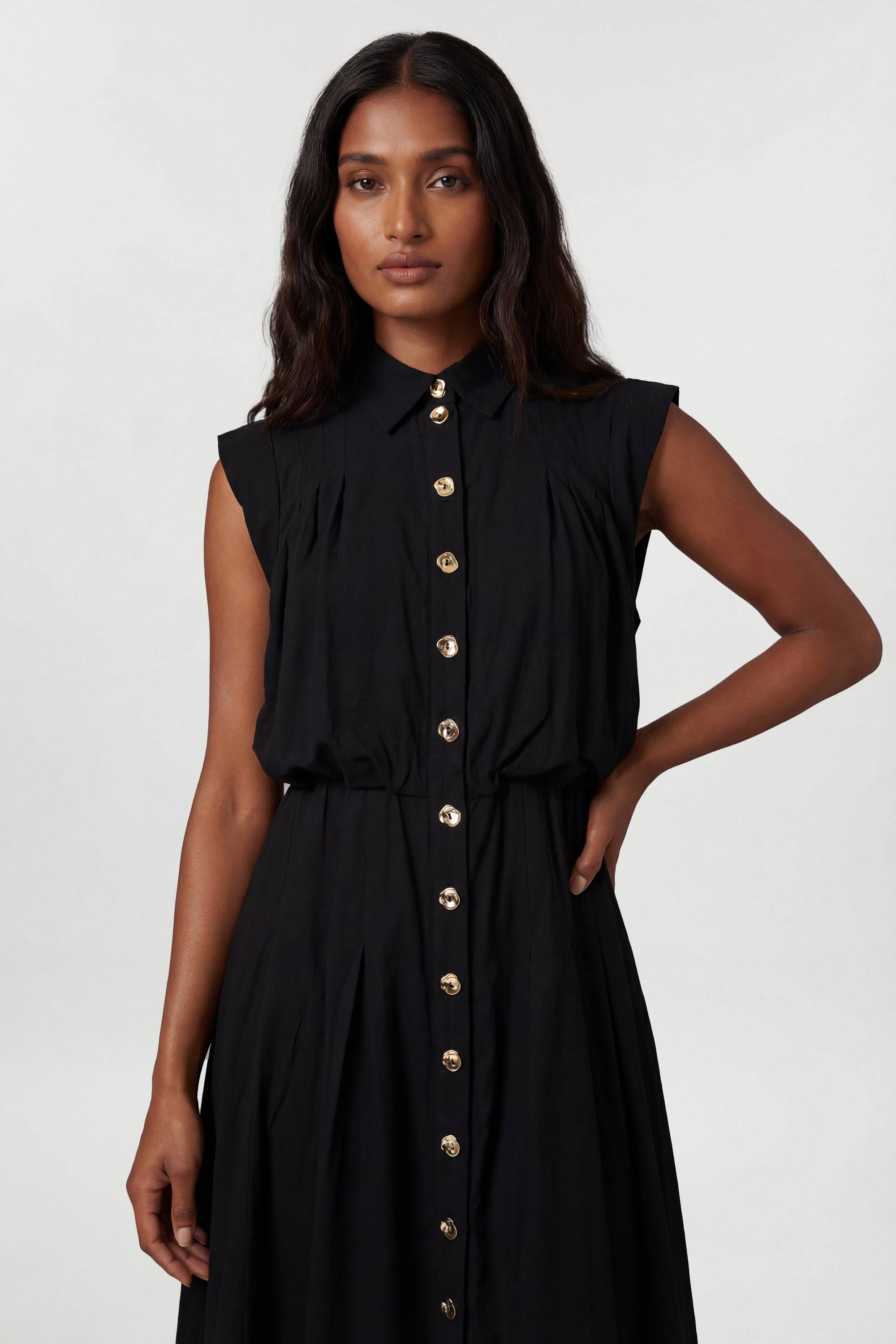 KarenMillen Robe Midi Boutonnée En Popeline De Coton