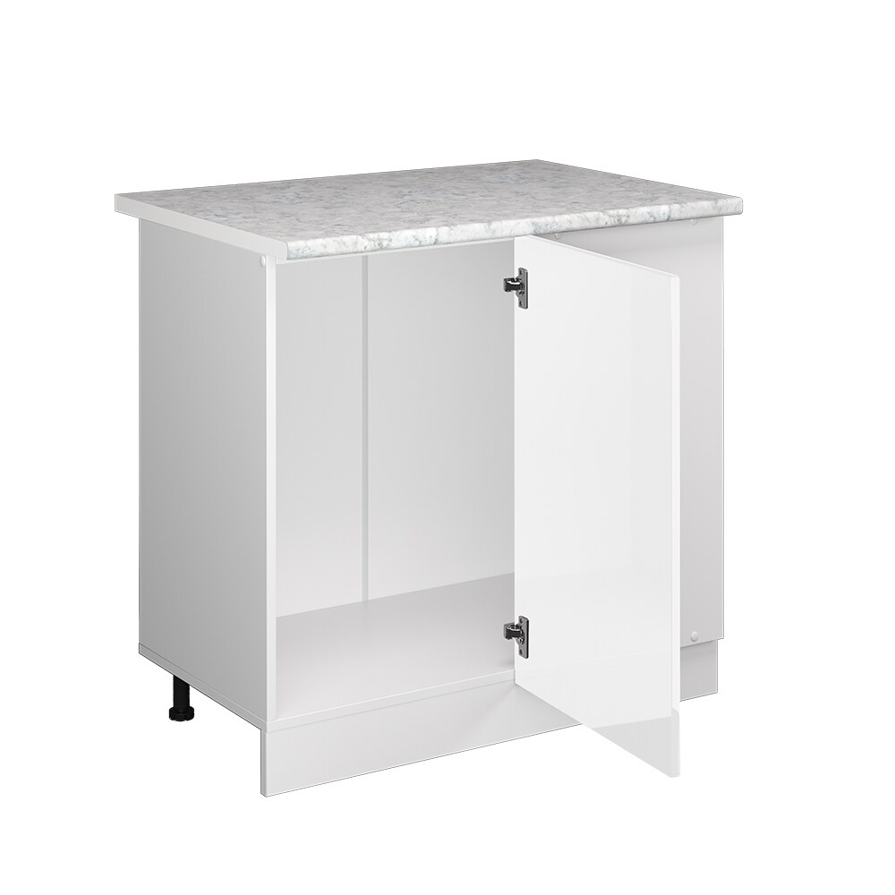 Vicco Eckunterschrank Küchenschrank Küchenzeile R-Line 86 cm Weiß Tür Hochglanz Arbeitsplatte