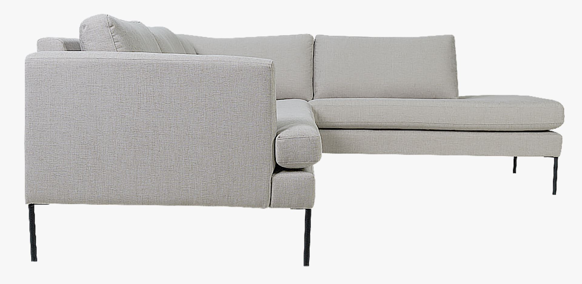 Sofa åpen ende høyre grå - 269x220x80 cm