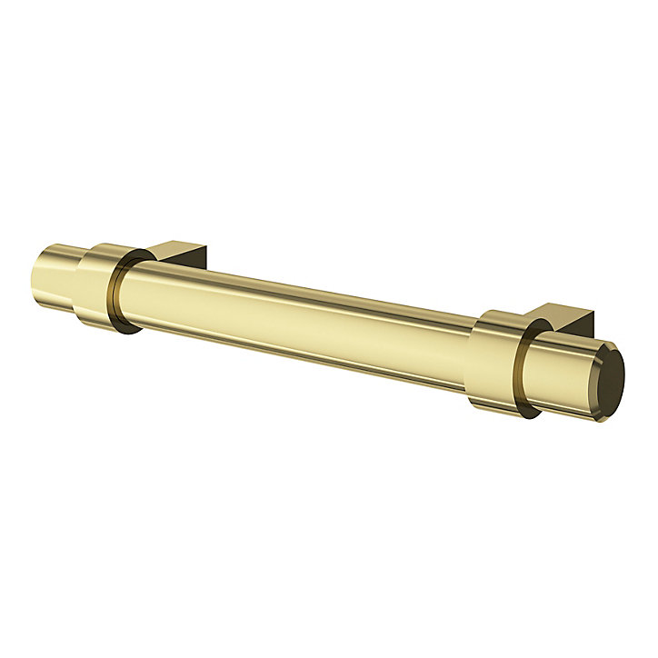 Poignée de meuble en T GoodHome Kerver acier et Zamac effet laiton doré l.136mm x l.18mm x H. 34mm entraxe 96mm