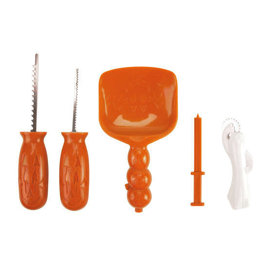 Kit Découpe citrouilles : 5 pièces et un livre de 12 pochoirs
