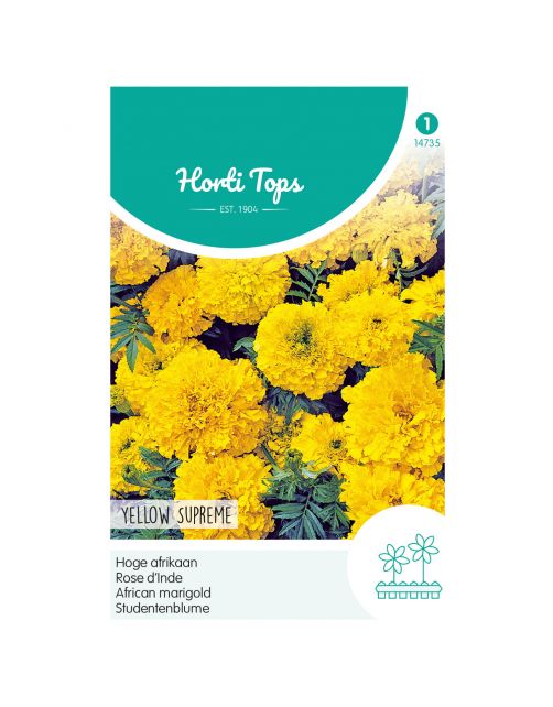 Hortitops Tagetes - Hoge Afrikaan Yellow Supreme - Bloemenzaden - 1 g