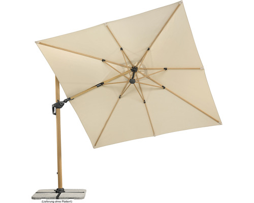 Schneider Rhodos Twist Woody parasol, 300 x 300 cm, naturel