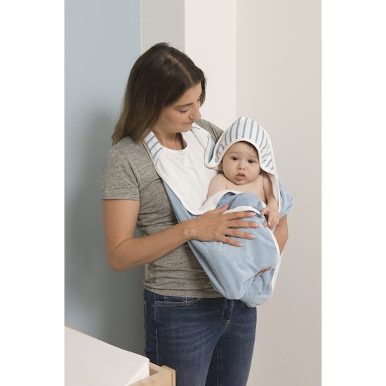 Serviette papillon bambou   Blue stripes        de               Babytolove