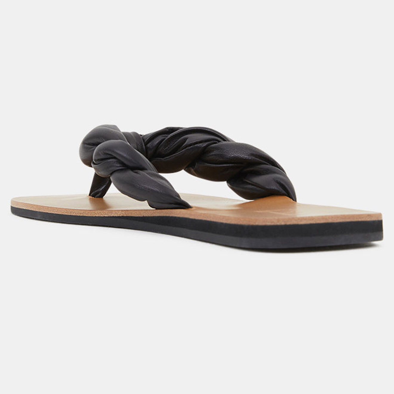 Flattered Tongs en Cuir Blanche noires