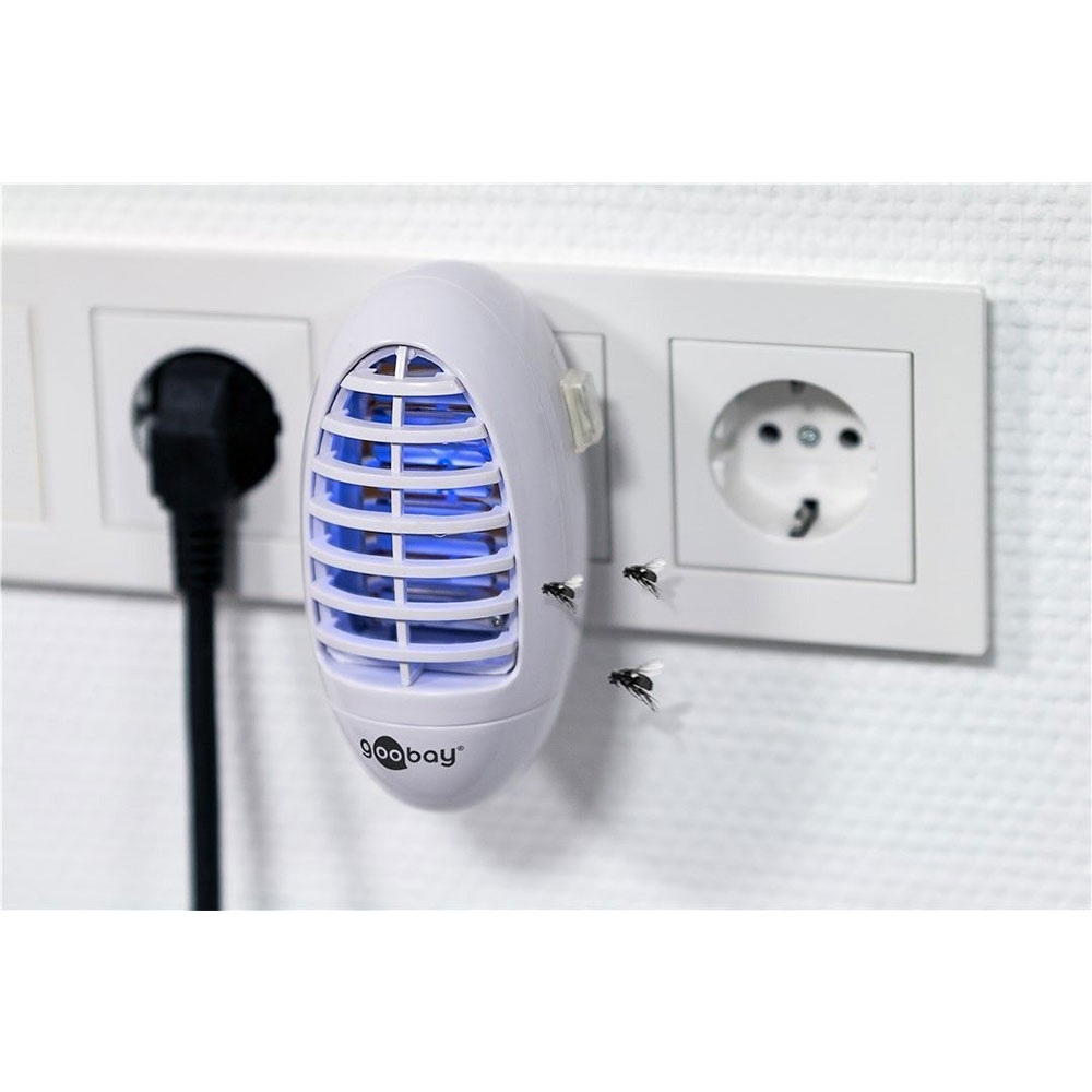 Elektrischer UV Insekten Vernichter LED Steckdosen Licht Mücken Schutz Stecker (59813) - Weiss