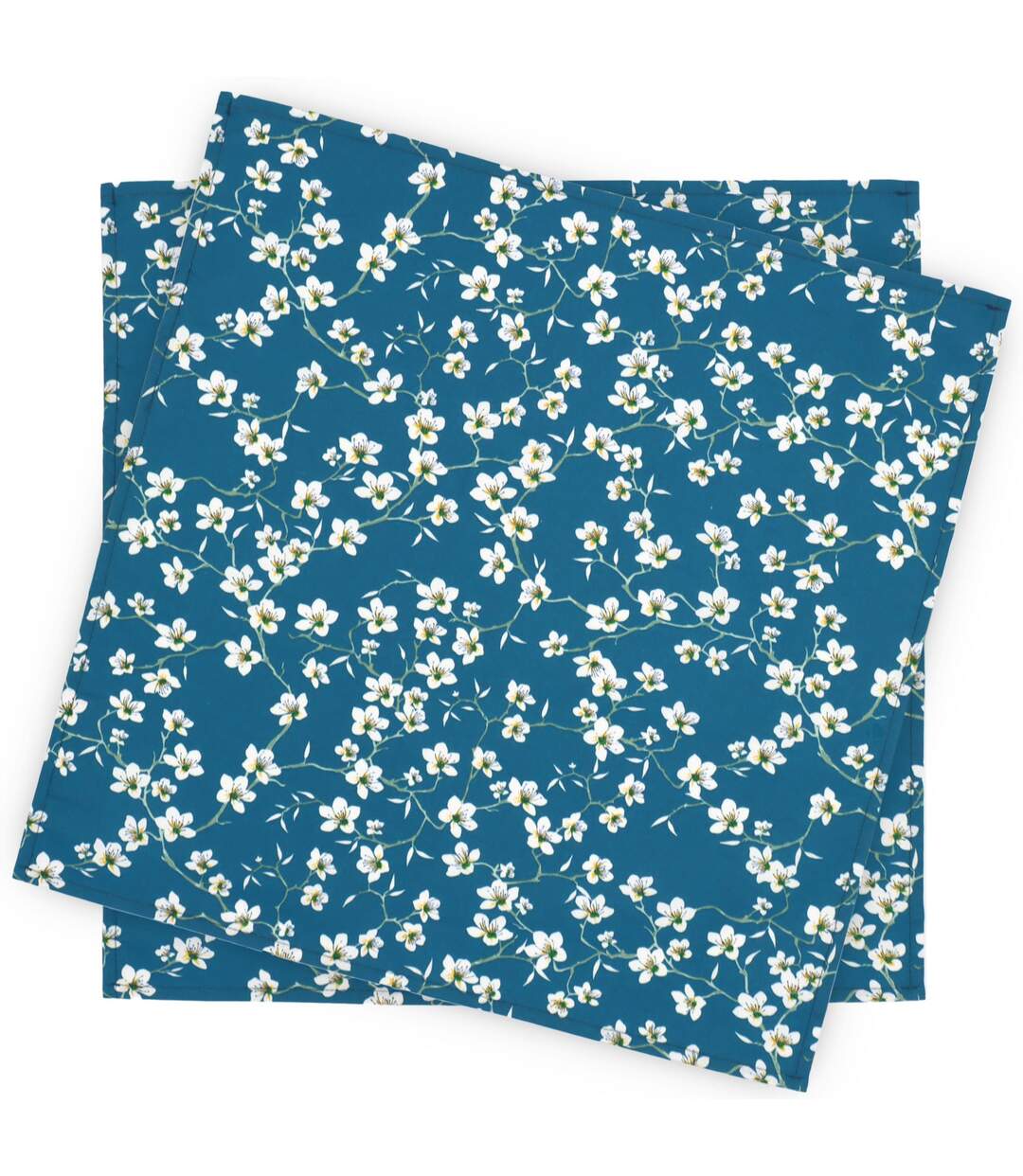 Lot de 2 sets de table enduit 45x45 cm AMANDIER vert Sauge