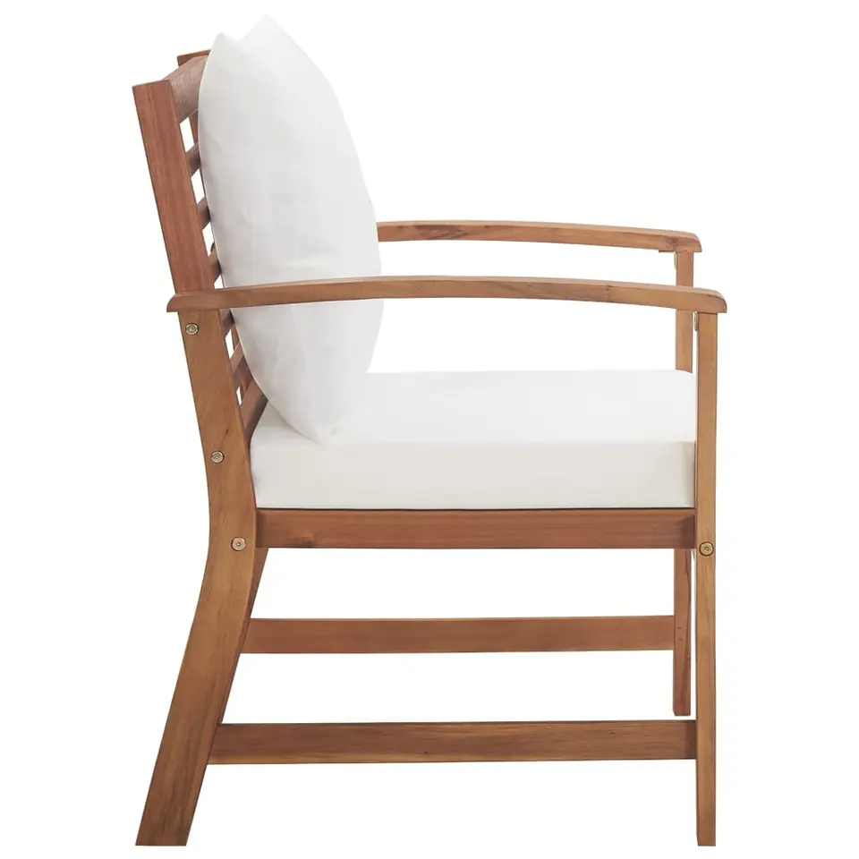 vidaXL - Tuinbank Set - Wit - Hout