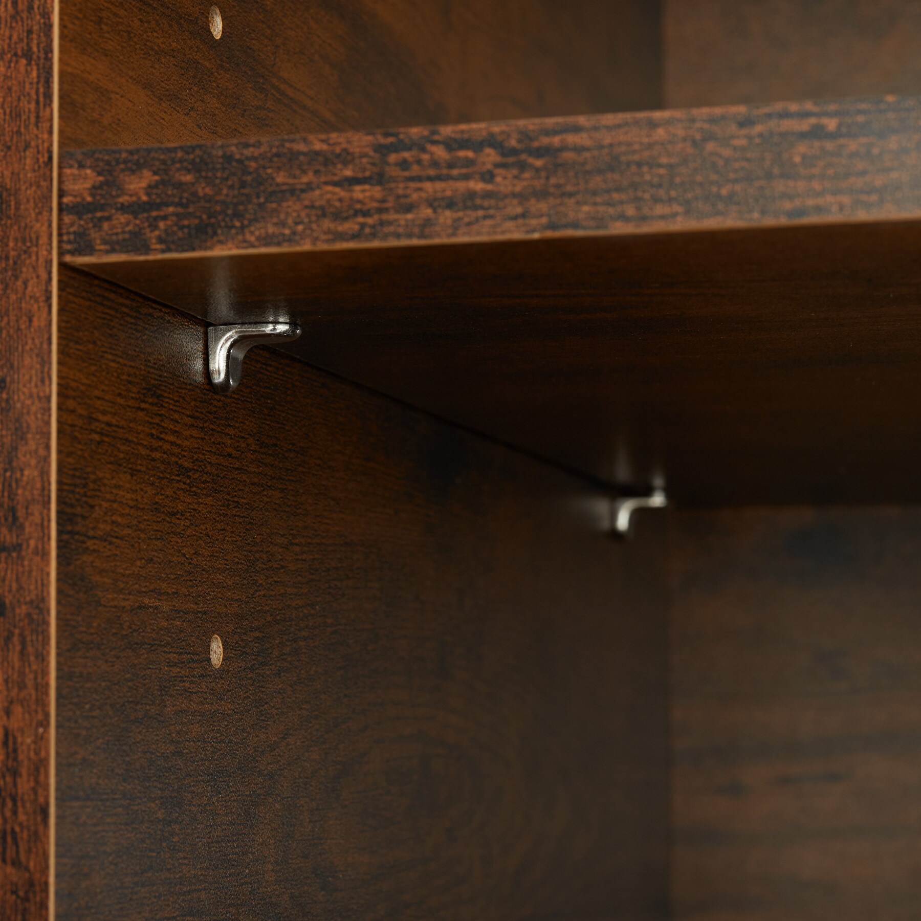 tectake® Highboard, Industrial Style, 2 offene Fächer mit Deckplatte, mit höhenverstellbaren Füßen, 60 x 38 x 125 cm