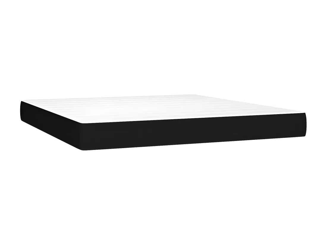 Sommier tapissier avec matelas et LED Noir 160x200 cm Tissu