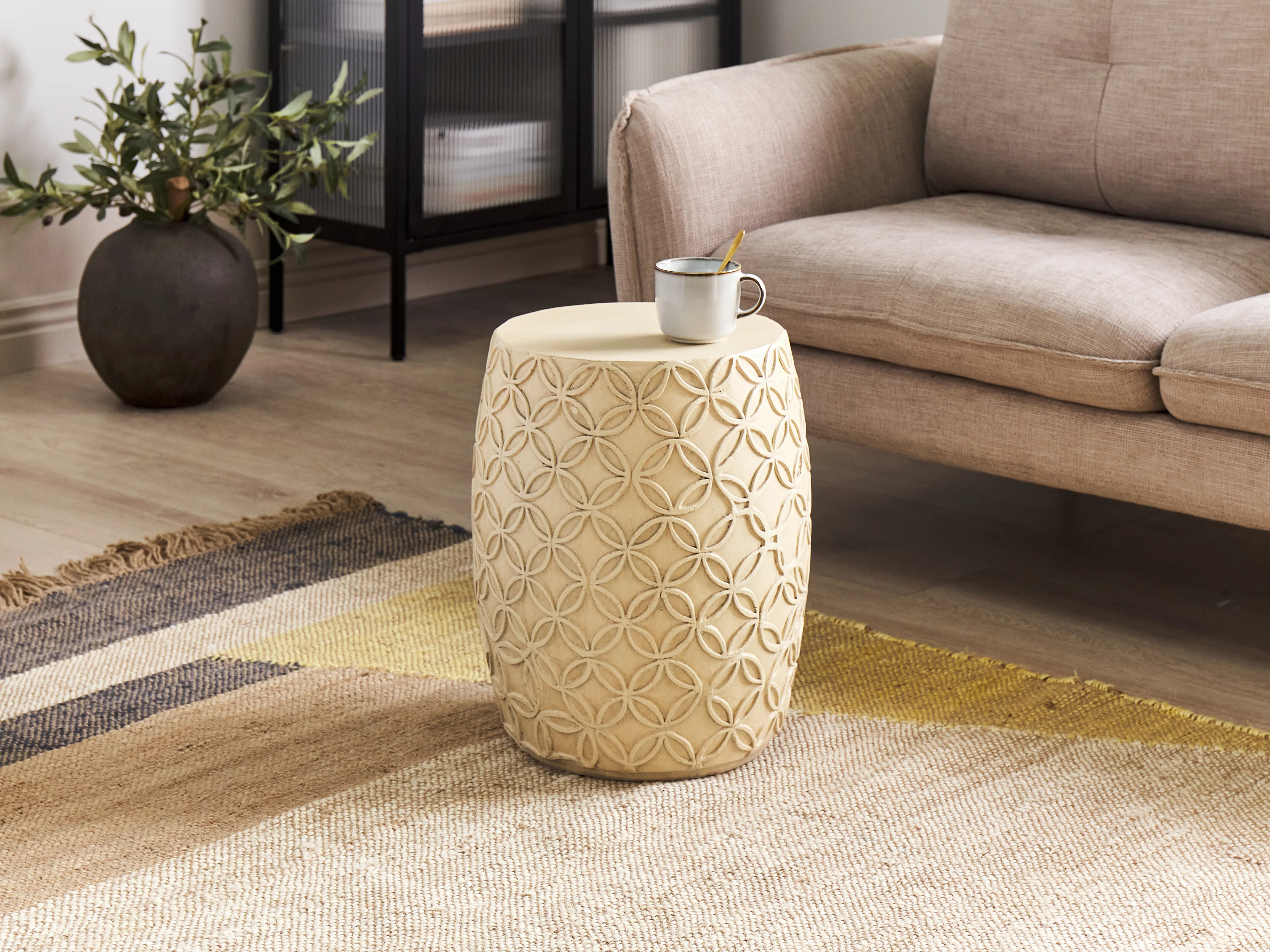 Bijzettafel ZOGNO 33 cm 33 cm Lichtbeige