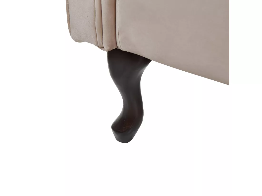 Chaise longue côté droite en velours beige LATTES