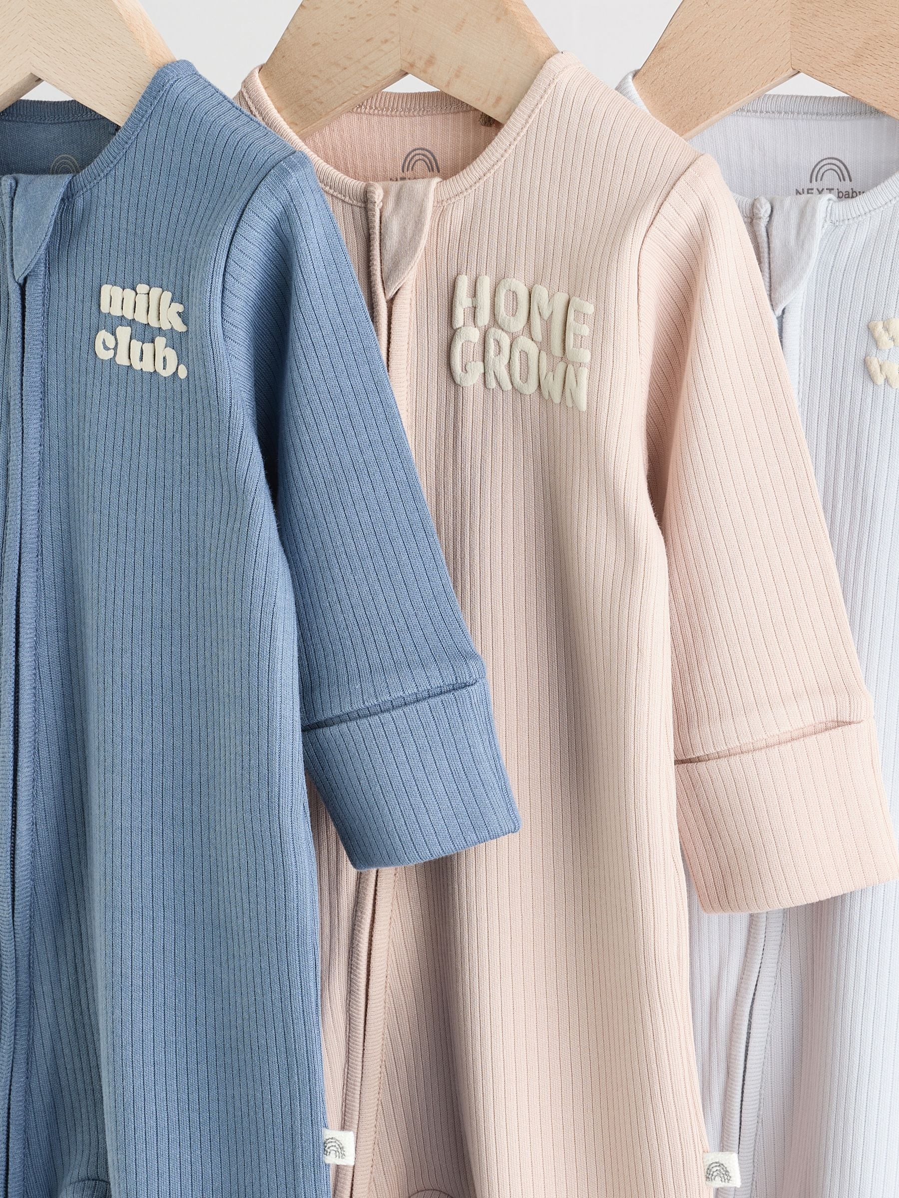 Blauw - Milk Club - babypyjama's, set van 3 (0mnd -2jr)