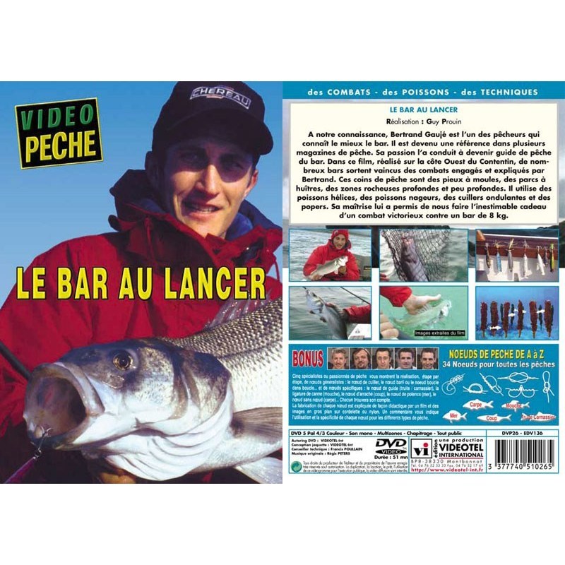 Dvd - Le Bar Au Lancer Avec Bertrand Gauje - Peche En Mer - Video Peche