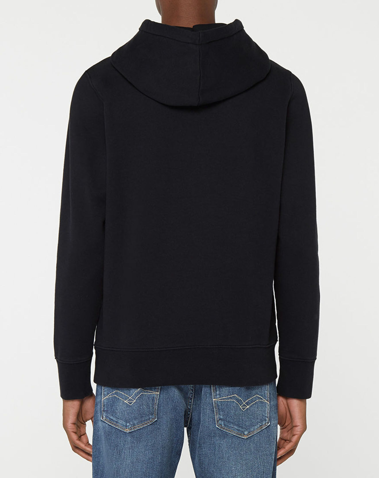 Replay Sweat 100% Coton Bio Logo Central Sport noir