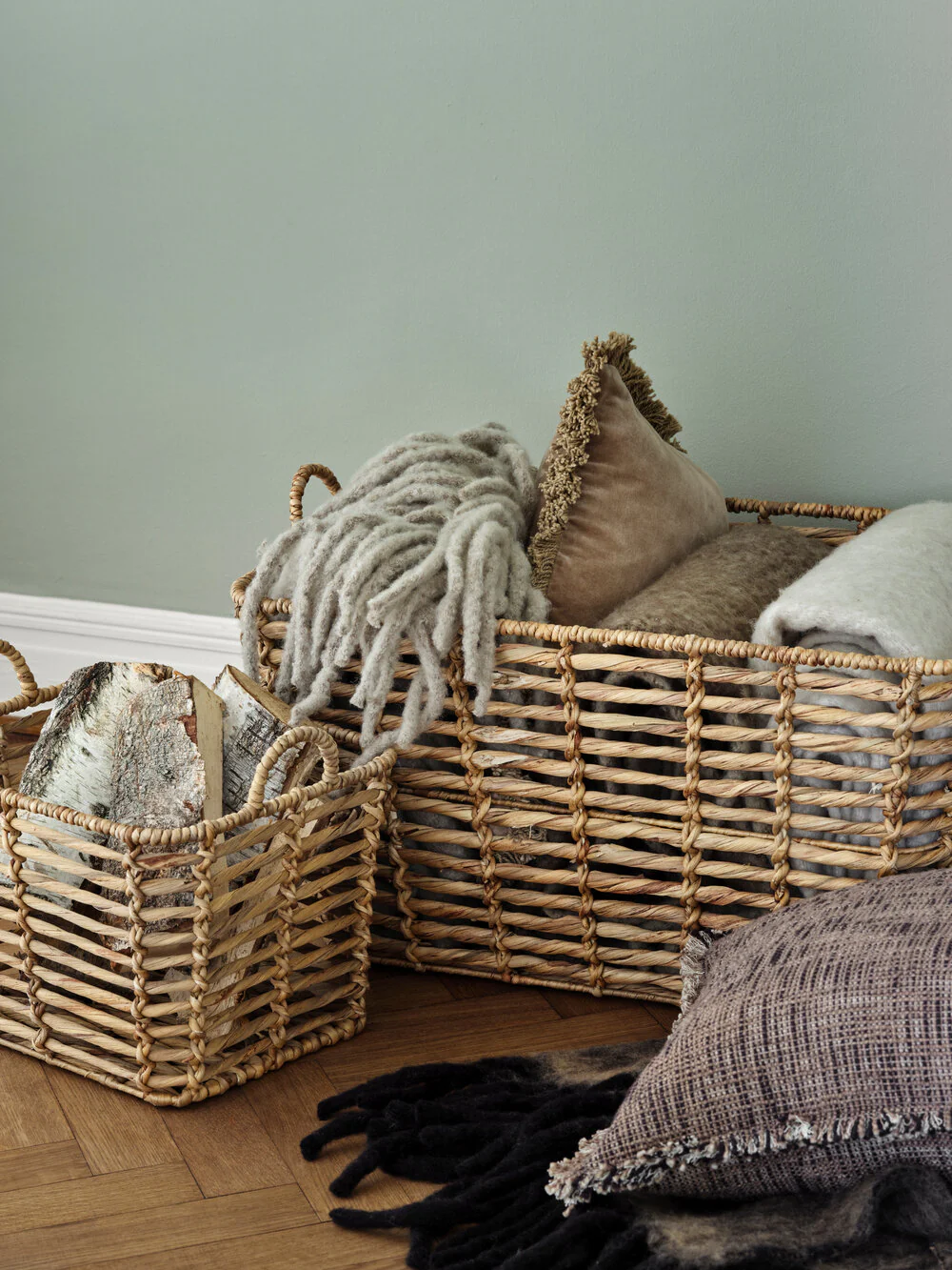 Cozy Living  Maya pudebetræk m. frynser - Ash Brown Blend