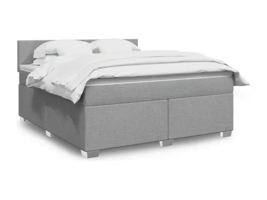 Sommier à lattes de lit avec matelas Gris clair 180x200cm Tissu