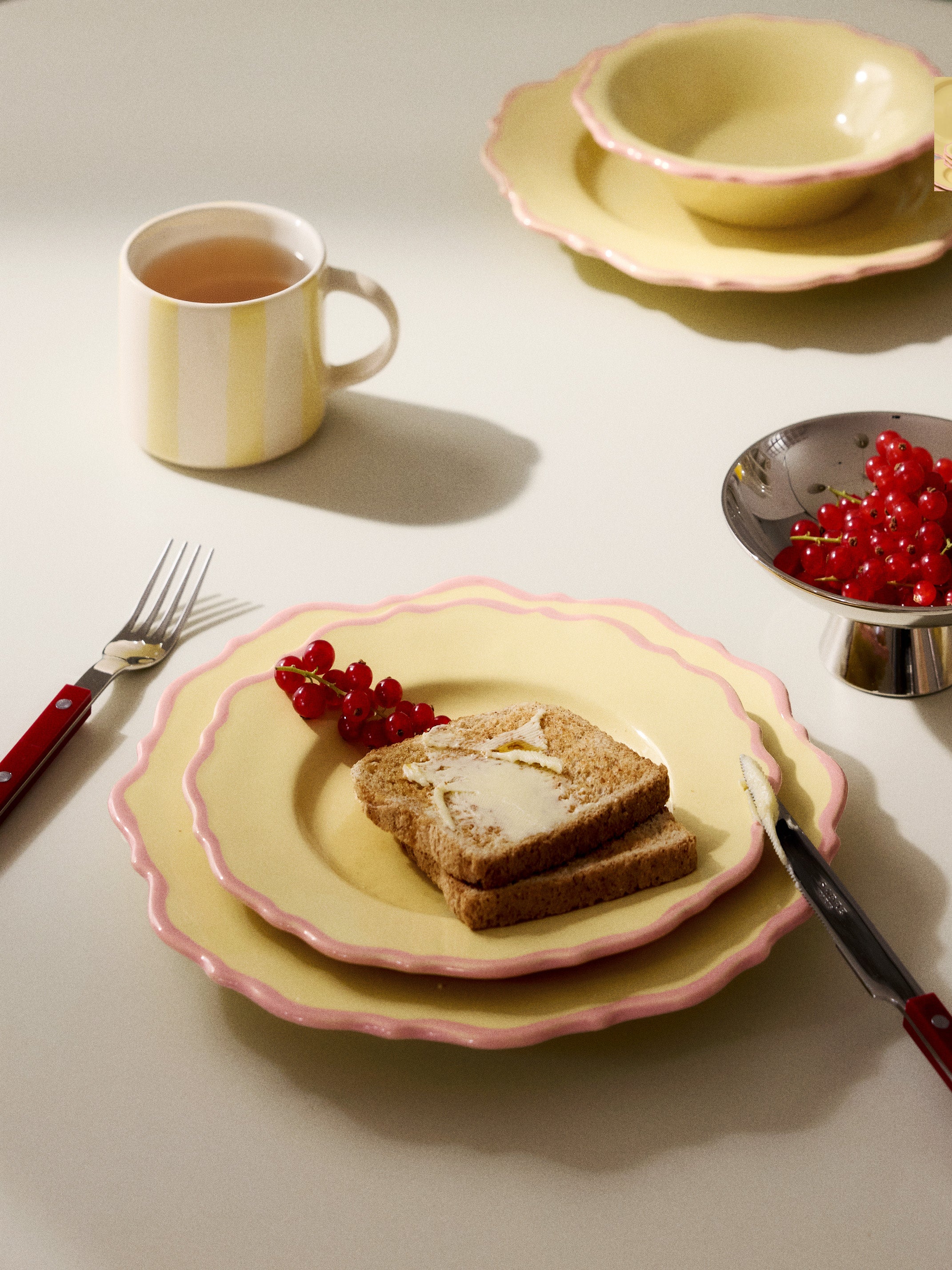 Ontbijtborden Crumble, 4 stuks GEEL