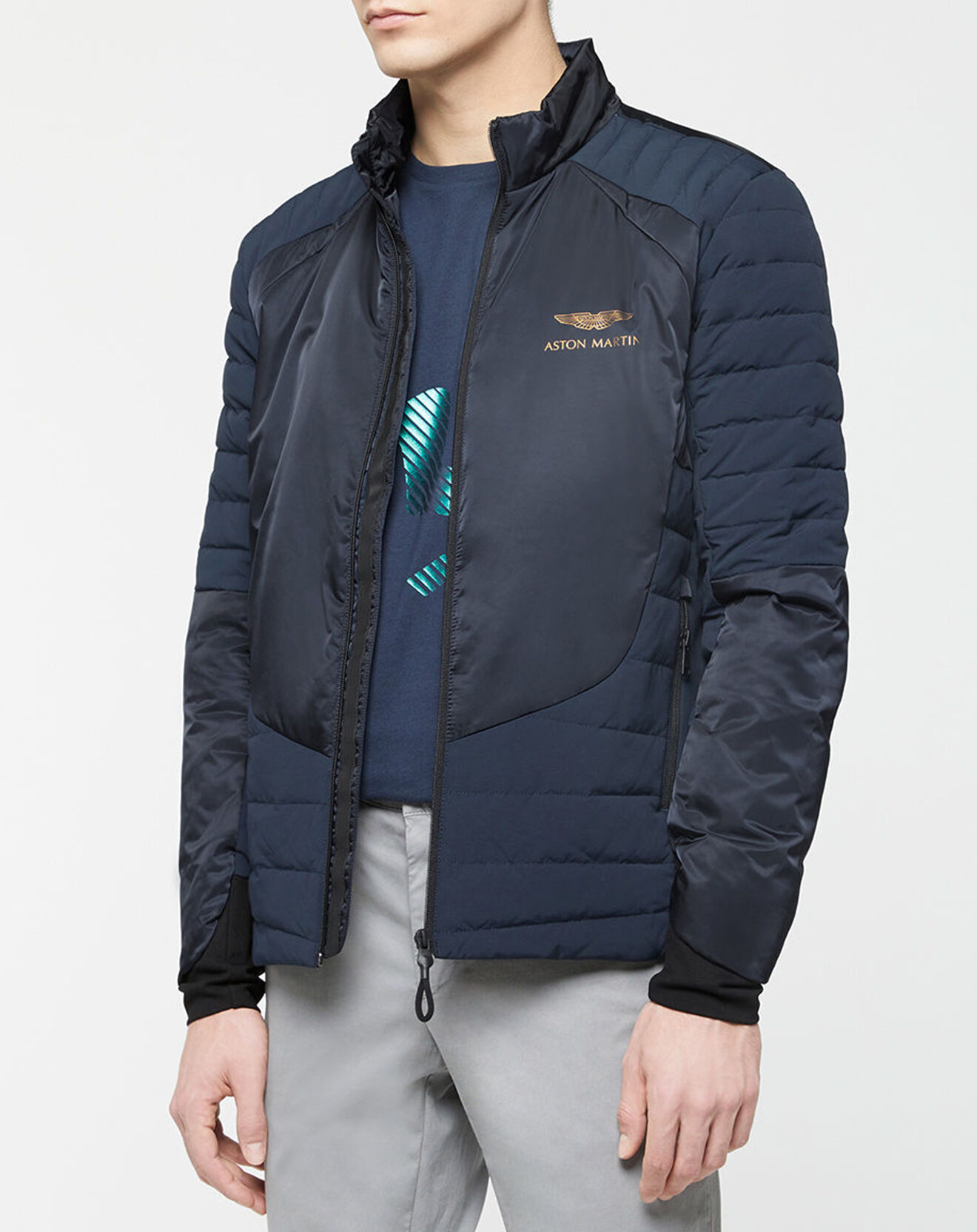 Hackett London Blouson Motard Aston Martin Racing bleu