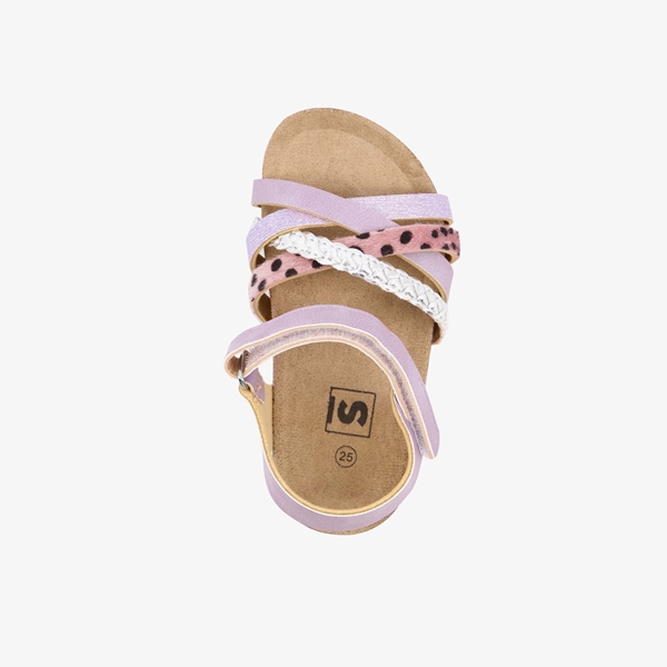 Meisjes bio sandalen paars zilver
