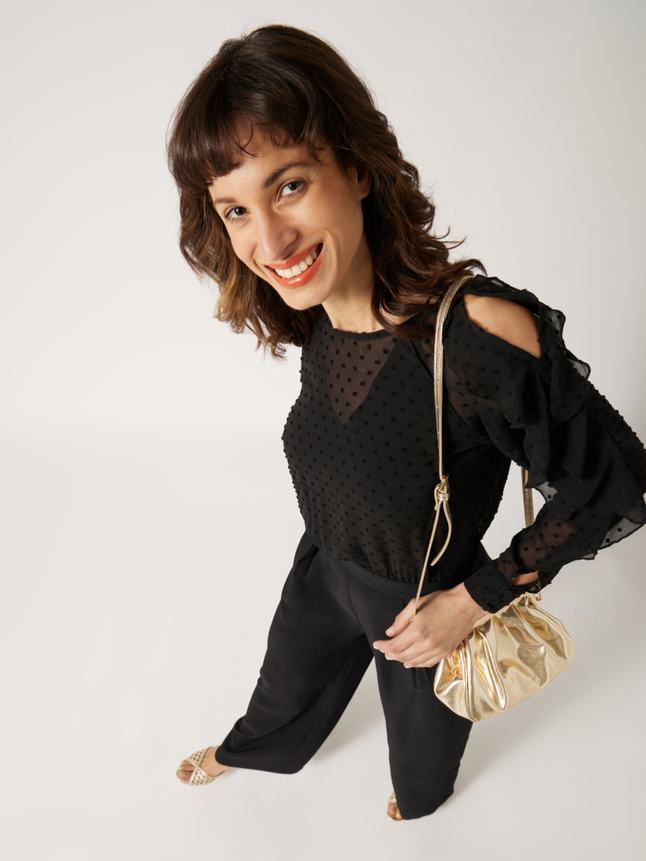 Combinaison pantalon haut plumetis
