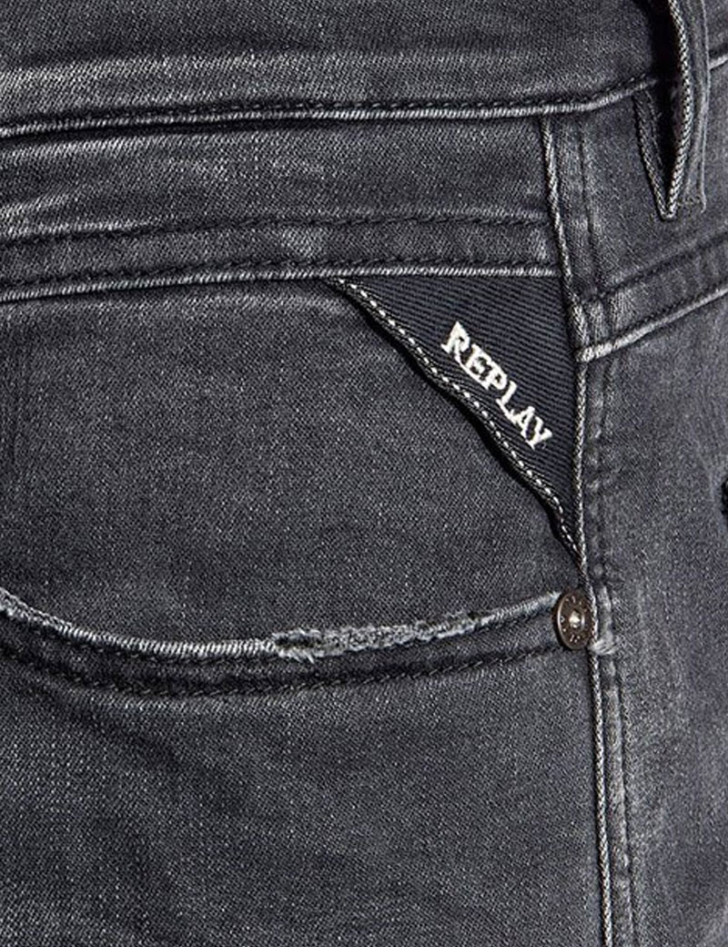 REPLAY JEAN HOMME MILANO ELASTIQUE CEINTURE NOIR