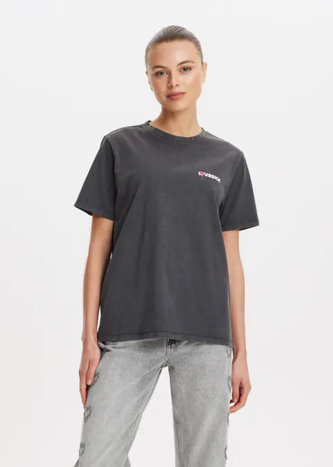 T-shirt met print dreamland antraciet (ANTRA)