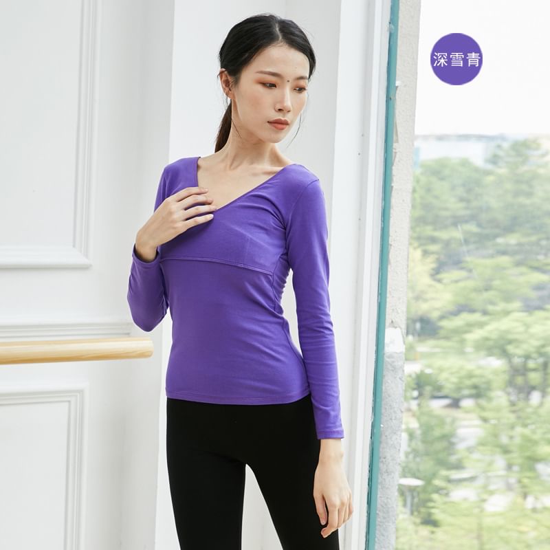 Cossita - Dans-T-shirt met lange mouwen en V-hals