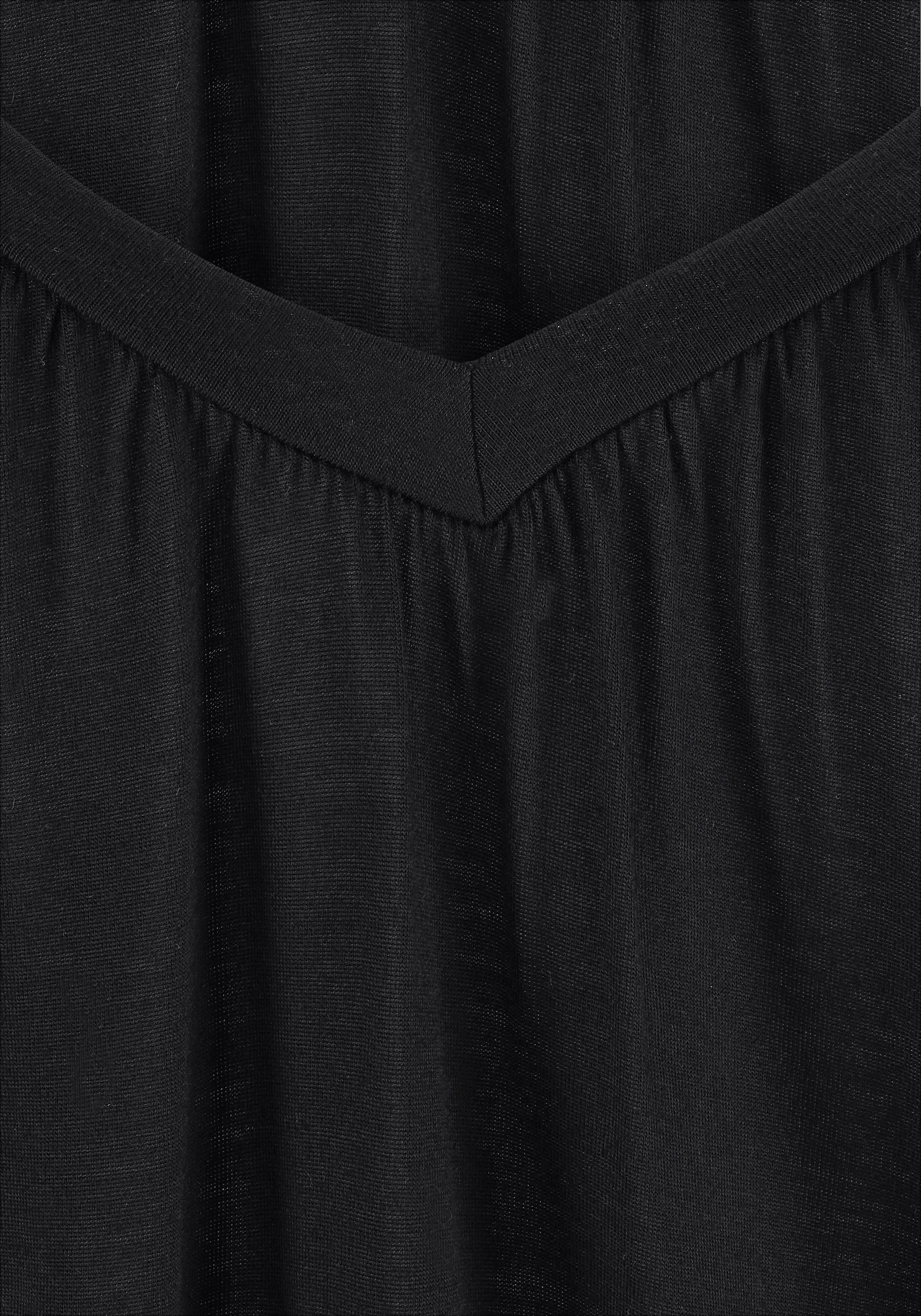 LASCANA V-Shirt mit breitem Gummizugbund, T-Shirt mit V-Ausschnitt, Basic