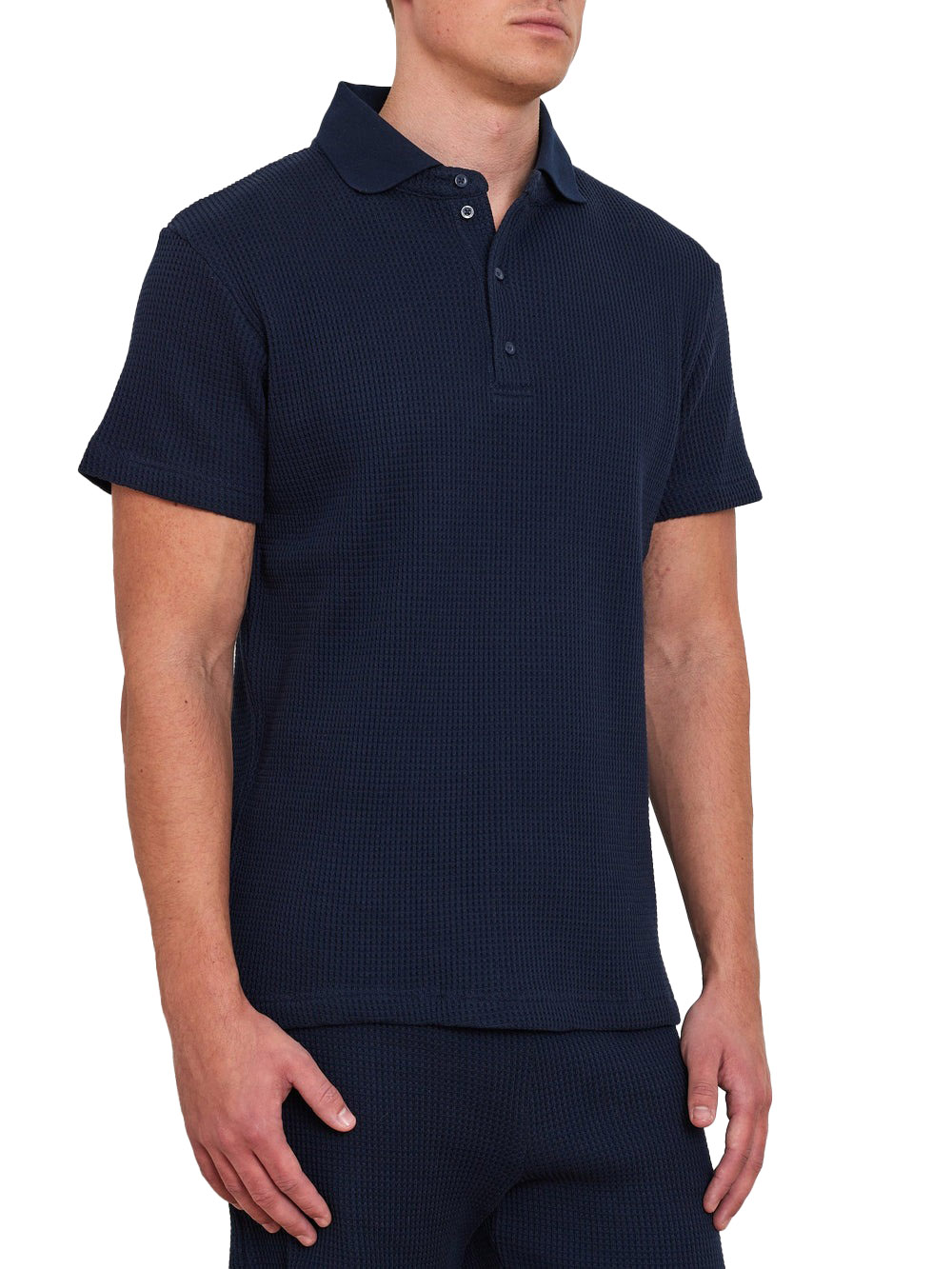 Waffle Polo Herre Navy Blue