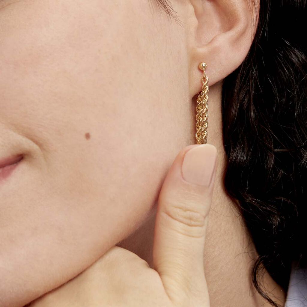 Boucles D'oreilles Pendantes Jerry Corde Or Jaune
