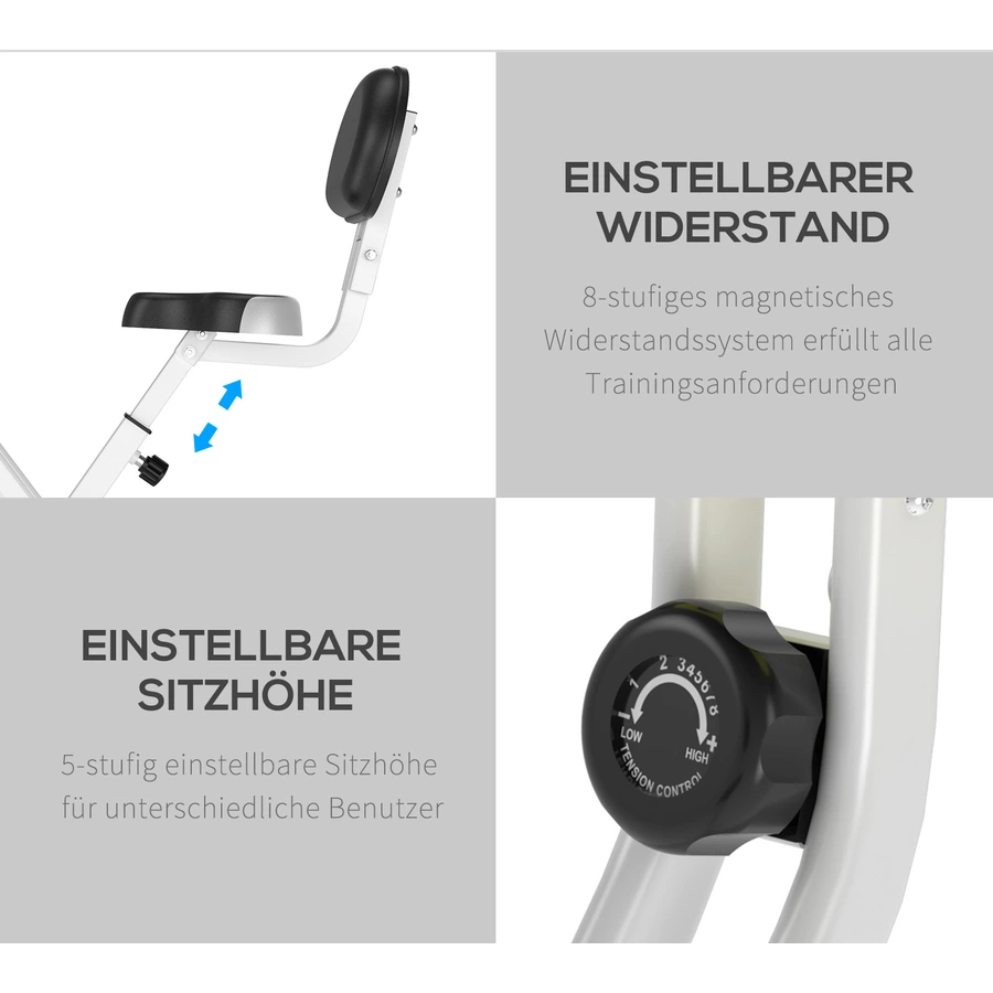 HOMCOM Fahrradtrainer mit Magnetwiderstand rosaweiß