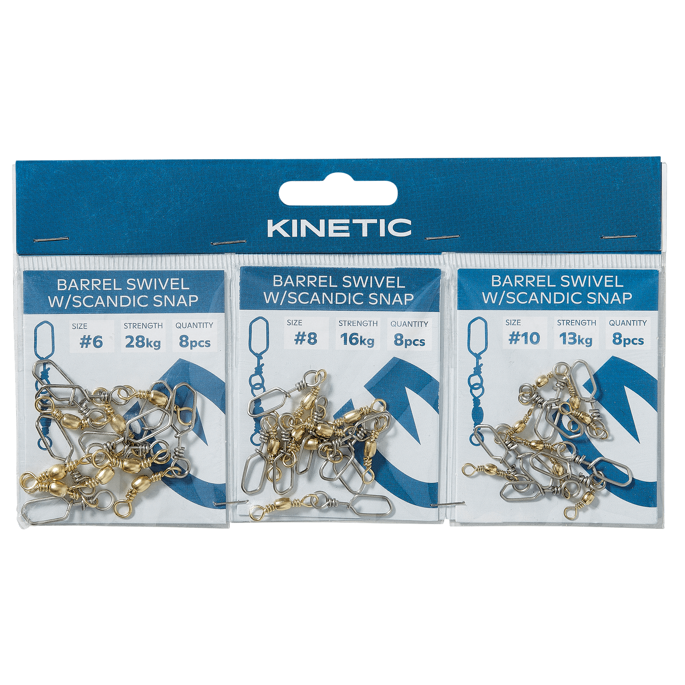 Kinetic Barrel Swivel w/Scandic Snap #6-8-10 Brass - Sluk og agn