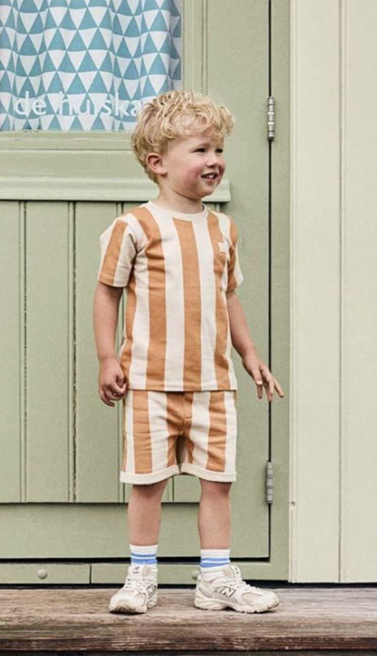 Daily7 Daily7 t-shirt big stripe sandstone