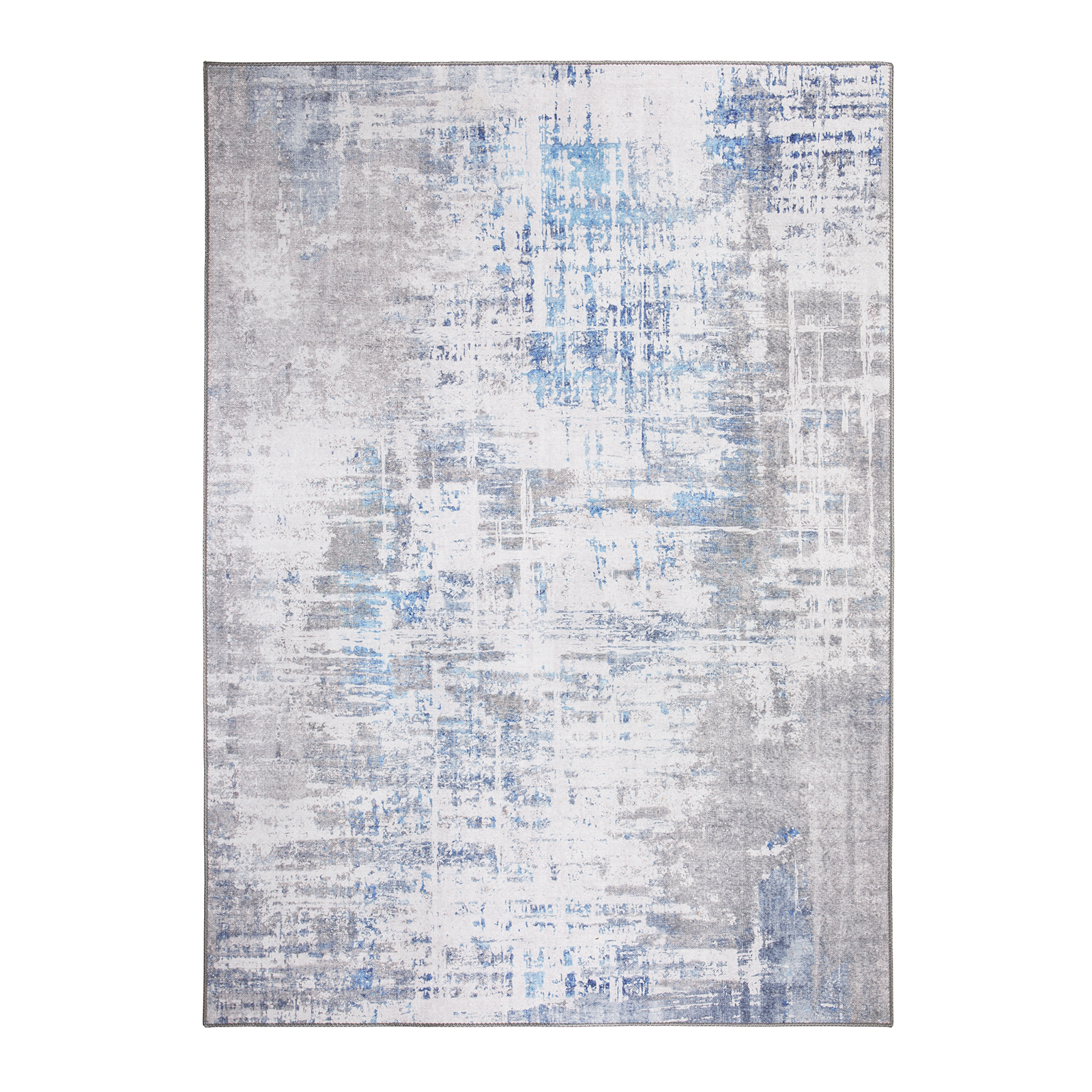 Teppich - creme-blau - 80x150 cm