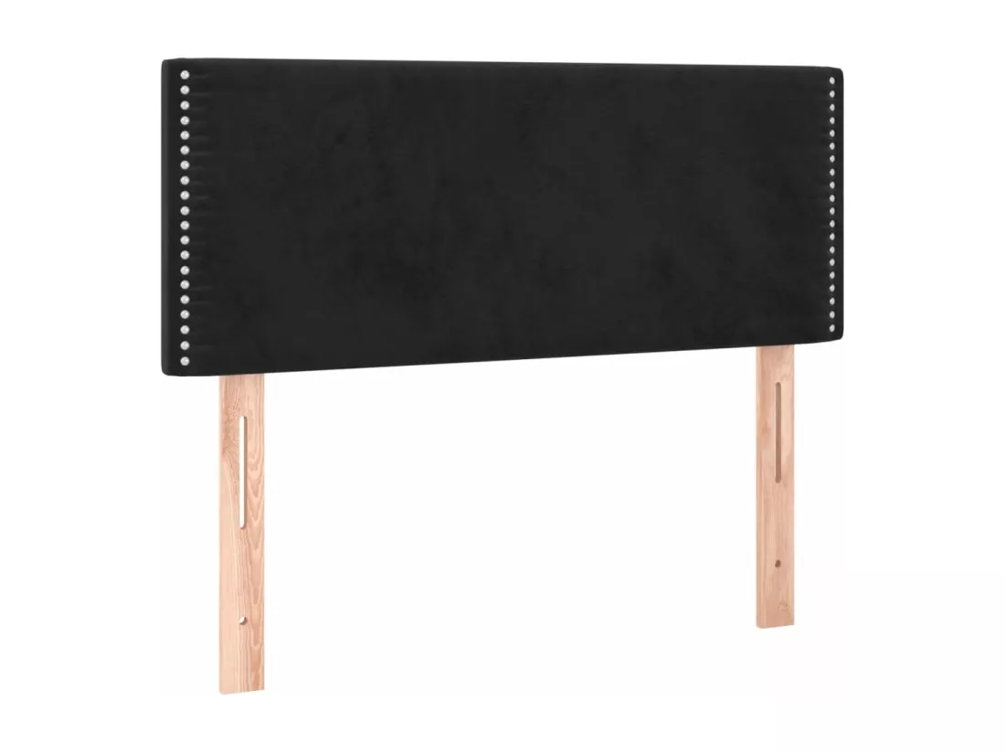 Sommier tapissier avec matelas et LED Noir 90x190 cm Velours