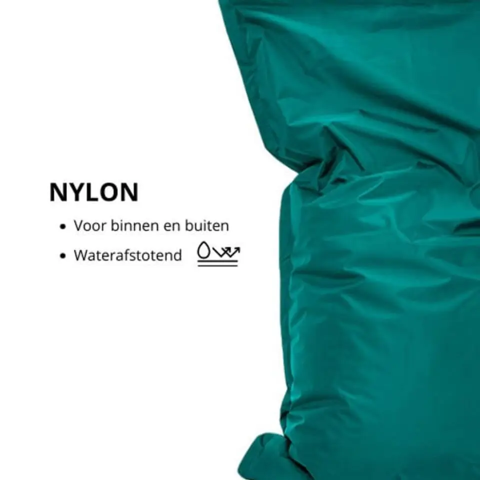 Parya Zitzak Nylon - Zitzakfauteuil - Woonkamerzitzak - Smaragd - 100 x 150