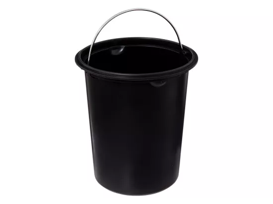 Poubelle en métal et bambou 3 L Blanc et gris déco Hapache